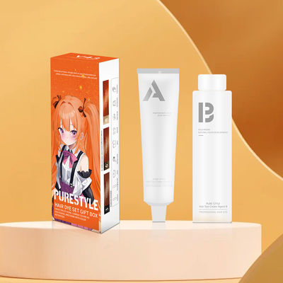 100ml*2 Permanent Hair Dye Set Herbal Formula Harmless Non Irritating for Home OEM  Hair Color Manufacturer Supply