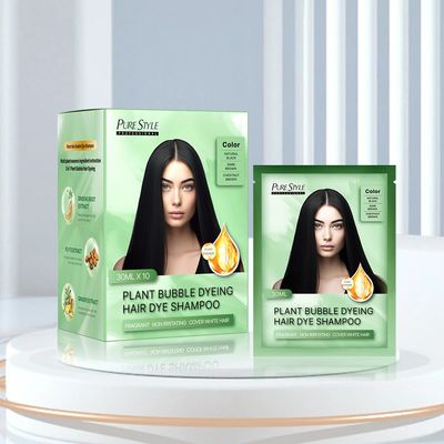 OEM Fast Black Organic Bubble Hair  Dye Shampoo  Herbal Formula Hair Dye Factory Wholesale