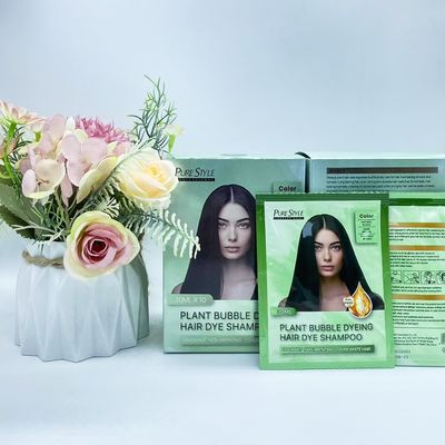 PureStyle hair dye shampoo Fast Black Organ Bubble Hair Dye Shampoo Herbal Formula Harmless for Hair