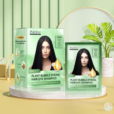 PureStyle hair dye shampoo Fast Black Organ Bubble Hair Dye Shampoo Herbal Formula OEM Hair Dye