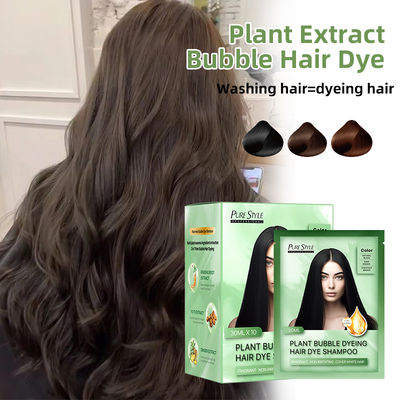 Factory Supply Fast Black Organic Bubble Hair Dye Shampoo Herbal Formula Black Hair Dye OEM Available