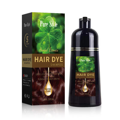 Home Hair Dye Color Shampoo 500ml for White Grey Hair Black Olive