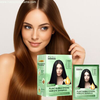 Plant Hair Dye Shampoo Fast Gray Coverage Bubble Black Color Shampoo Ammonia Free Hair Dye for Home Use OEM