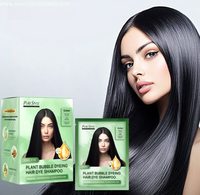 Plant Hair Dye Shampoo Herbal  Bubble Hair Dye Shampoo Gray Coverage OEM Organic Hair Color Shampoo Black Hair Dye