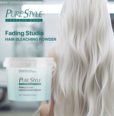 PureStyle 1000g OEM Light Blonde Hair Bleaching Powder High Quality Organic Blue up to 9 Level Dust Free Bleach Powder For Hair Wholesale