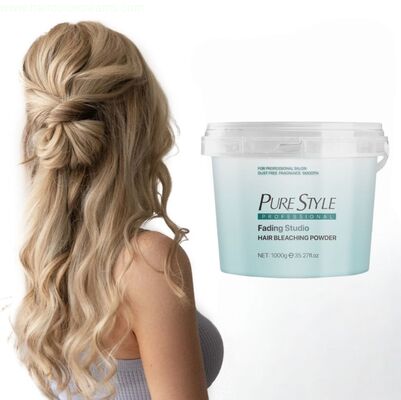PureStyle 1000g OEM Light Blonde Hair Bleaching Powder High Quality Organic Blue up to 9 Level Bleach Hair Dye Powder