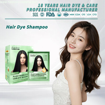 300ml OEM Bubble Hair Dye Shampoo Herbal Formula 3-in 1 Gray Coverage Fast  Hair Color Manufacturer Supply