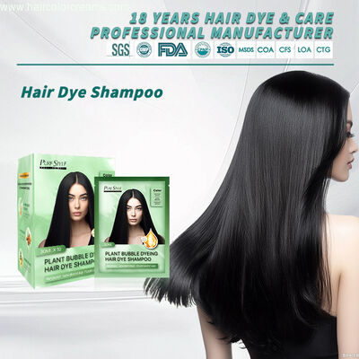 Ammonia Free Bubble Hair Dye Shampoo Fast Gray Coverage  3-in 1 Hair Coloring Shampoo OEM  Hair Color Manufacturer