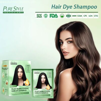 Purestyle Fast Bubble  Black Hair Dye Shampoo for Home Use Herbal Hair Coloring Shampoo OEM Available Hair Color Manufacturer