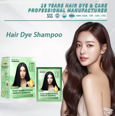 Purestyle Home Fast Black Color Plant Hair Coloring Shampoo 3 in 1 for Natural Healthy Hair OEM Available MOQ 5000 PCS