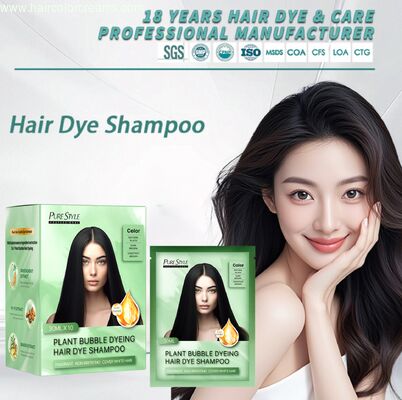 Purestyle Herbal Formula OEM Bubble Hair Dye Shampoo Ammonia Free Herbal Hair Dye Temporary Gray Coverage