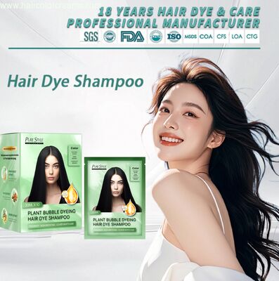 Purestyle Natural Herbal OEM Black Hair Color Dye Shampoo Covering Gray Treatment Bubble Hair Dye Factory Supply