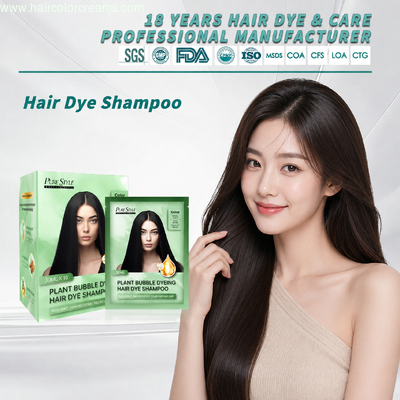 Fast Coloring Bubble Hair Color Shampoo 3 in 1 OEM Herbal Formula  Grey Coverage Hair Dye Facyory Wholesale