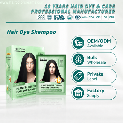 ISO GMP Certified Hair Dye Shampoo  Manufacturer  Grey Coverage Shampoo OEM ODM for Vietnam Market