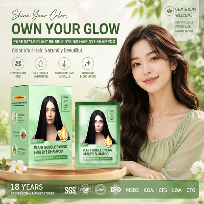 Wholesale OEM Colorful Bubble Hair Dye Shampoo Gentle Non-Irritating