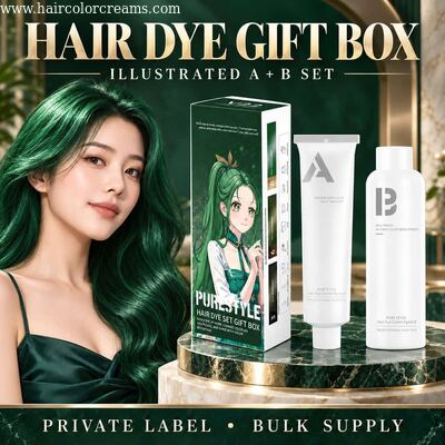 Pure Style A+B Hair Dye Gift Box with Green Illustrated Carton Wholesale
